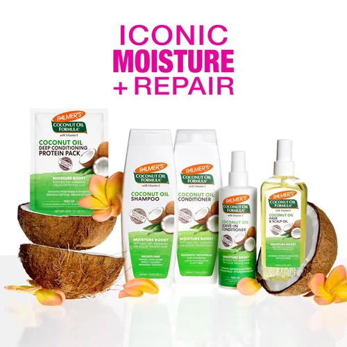 Vista 10 de Palmer's Fórmula de aceite de coco Moisture Boost Protein Pack, tratamiento capilar para cabello seco, dañado, sobreprocesado y teñido, 2.1 onzas