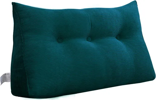 Vista 28 de Almohada de cuña para sentarse en la cama, almohada de lectura para adultos, soporte para respaldo, almohada de cabecero, sofá cama, cojín de Negro