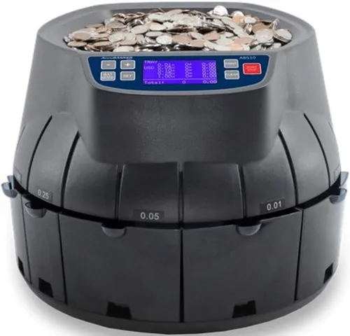 Vista 5 de AccuBANKER AB510 - Máquina clasificadora de monedas y envoltura con panel de control digital e impresora térmica MP10