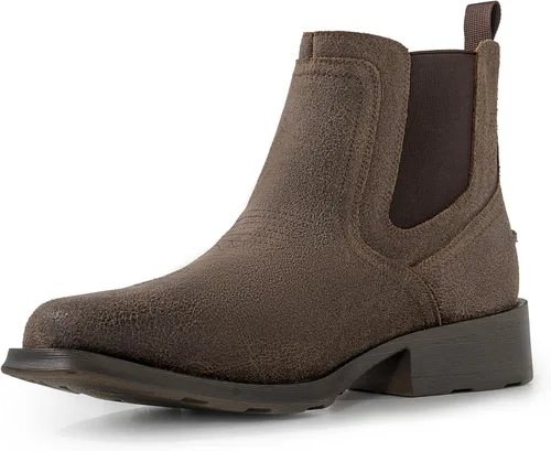 Vista 10 de Botas vaqueras para hombre, botas Chelsea occidentales con punta Negro