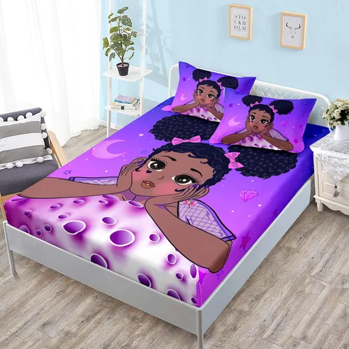 Vista 10 de HOSIMA - Juego de ropa de cama con diseño de ajolote para decoración de dormitorio infantil, patrón de dibujos animados espaciales Kawaii, animales