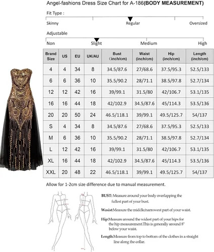 Vista 3 de Angel-fashions Sweetheart - Vestido de banquete con lazos para atar, sin tirantes, con lentejuelas, para mujer