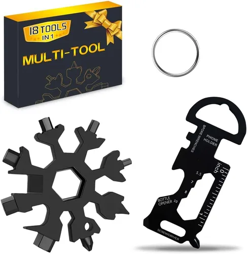 Vista 7 de Regalos de Navidad multiherramienta 18 en 1 con copos de nieve para hombres, paquete de 2 herramientas múltiples para papá de parte de hija hijo