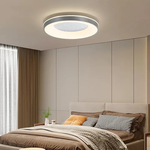 Vista 22 de Lámpara de techo LED moderna, anillo negro empotrado, lámpara de techo con control remoto, lámpara de techo acrílica para dormitorio, pasillo, isla