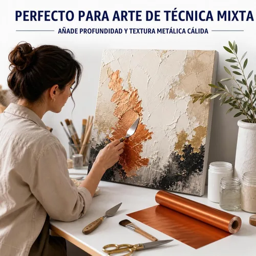 Vista 4 de St Louis Crafts lámina de aluminio de calibre 38, de 12 pulgadas x 25 pies, rollo de cobre solamente