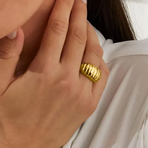 Vista 7 de Ross-Simons Italian 18kt Yellow Gold Ribbed Dome Ring