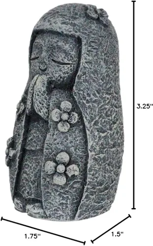 Vista 10 de Ebros Gift Buda Ksitigarbha Bodhisattva Bosatsu Niña Monje Orando con Ropa Floral Figura decorativa Budismo Altar Escultura Talismán de Protección