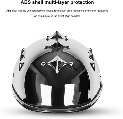 Vista 4 de Casco de motocicleta, casco de scooter, aprobado por DOT/ECE, medio casco de motocicleta, ha pasado pruebas de seguridad en carretera y protege