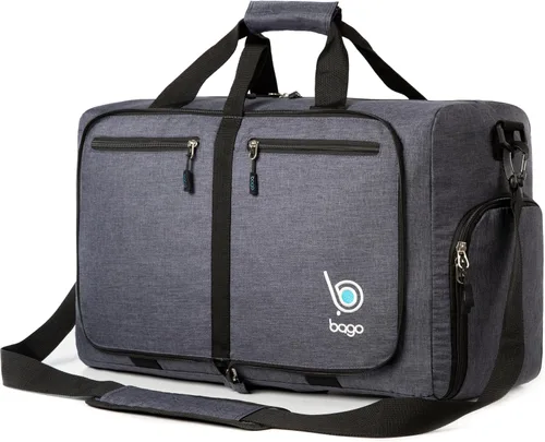 Vista 40 de Bago Travel Duffle Bag for Women & Men. Medium Duffel Bag for Traveling Todo negro