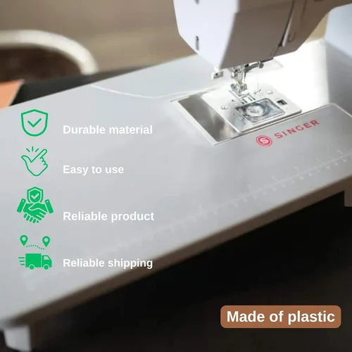 Vista 8 de FDM Mesa de extensión para máquina de coser resistente, mesa rectangular gris moderna, 15 ¼ pulgadas x 10 x 2 pulgadas, compatible con Singer 4411