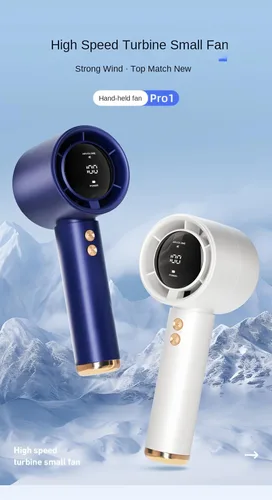 Vista 6 de Mini ventilador portátil de mano – USB recargable, ventilador de refrigeración personal silencioso de 100 velocidades, ligero y compacto para Blanco