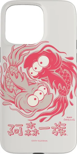Vista 28 de Funda blanca japonesa para iPhone 16 Los Simpsons Koi Blinky Yin Yang