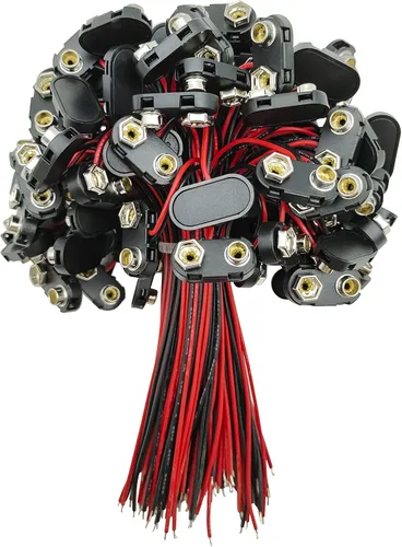 Vista 8 de Conector de batería de 9 V, 10 piezas tipo T de 9 voltios conector de hebilla de plástico duro utilizado en experimentos estudiantiles, u otros