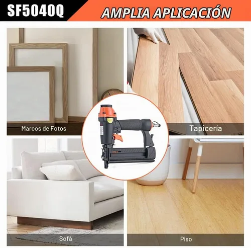 Vista 2 de DOTOOL Clavadora neumática, calibre 18, pistola de grapas de aire 2 en 1, acepta clavos de 2 pulgadas y grapas de corona de 1-5/8 pulgadas, con Negro