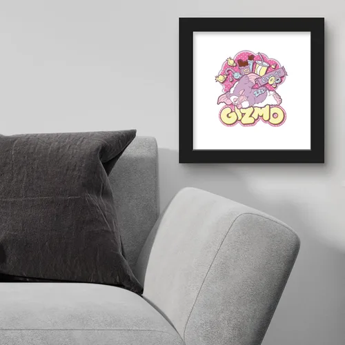 Vista 3 de Trends International Gallery Pops Gremlins - Arte de pared de caramelo de Gizmo pastel, versión enmarcada negra, 12 x 12 pulgadas