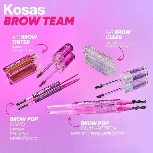 Vista 10 de Kosas Brow Pop Lápiz de cejas con Spoolie, Auburn Caoba