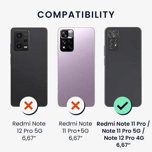 Vista 5 de kwmobile Funda de madera real compatible con Xiaomi Redmi Note 11 Pro/Note 11 Pro (5G) / Note 12 Pro (4G), funda de madera dura con parachoques