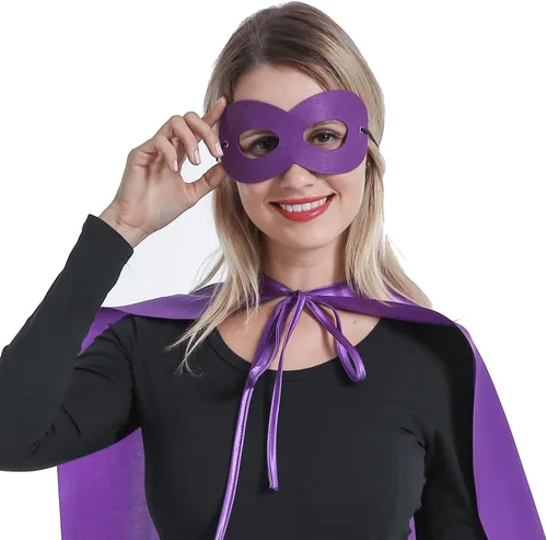 Vista 3 de Capas y máscaras de superhéroes para adultos, mujeres y hombres, capas de fiesta para construir el espíritu de equipo, 12 colores mezclados