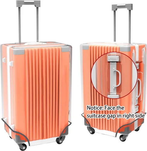 Vista 3 de Funda protectora de PVC transparente para maleta, de 24 pulgadas, aprobada por la TSA, 22-25 pulgadas