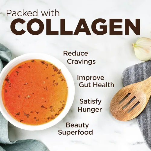 Vista 3 de Country Farms Caldo Desnatado Instantáneo de Hueso de Res, 10G de Proteína, Colágeno Tipo III, Promueve una Mejor Digestión, Salud de los Huesos