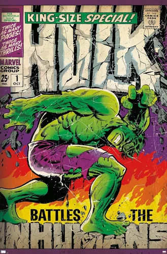 Vista 8 de Trends International Marvel Comics Hulk - Póster especial #1 para pared, 34 pulgadas de largo x 22.4 pulgadas, versión enmarcada en negro Versión