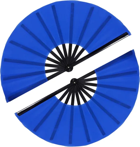 Vista 25 de Abanicos de mano plegables con bandera americana - Abanico grande de 13 pulgadas para rave, abanico que hace ruido y chasquea para baile de línea al