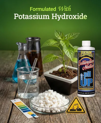 Vista 3 de FoxFarm Cultivation Nation pH UP for Plants' Nutrient Solutions - Formulado con hidróxido de potasio para ajuste - Ideal para suelos e hidroponía