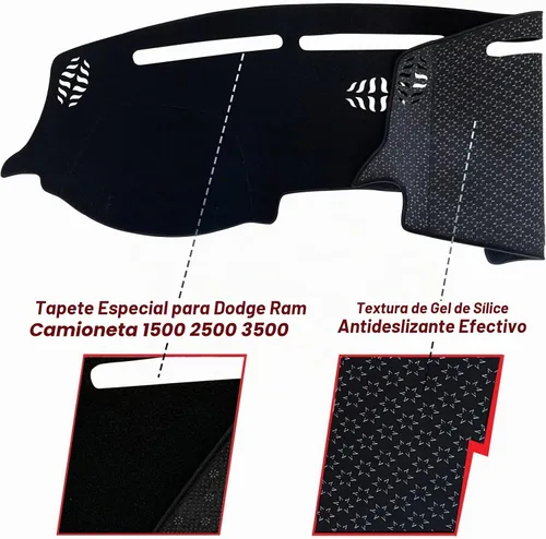 Vista 2 de Funda de Alfombrilla para Tablero Personalizada Compatible con Consola Central Interior para Dodge Ram 1500 2500 3500 Camioneta 2019 2020 2021 2022