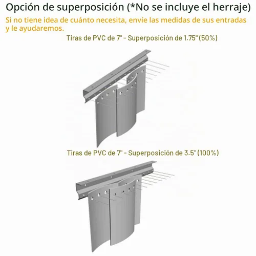 Vista 6 de Cortina de puerta de tira de plástico, PVC plano transparente, 40