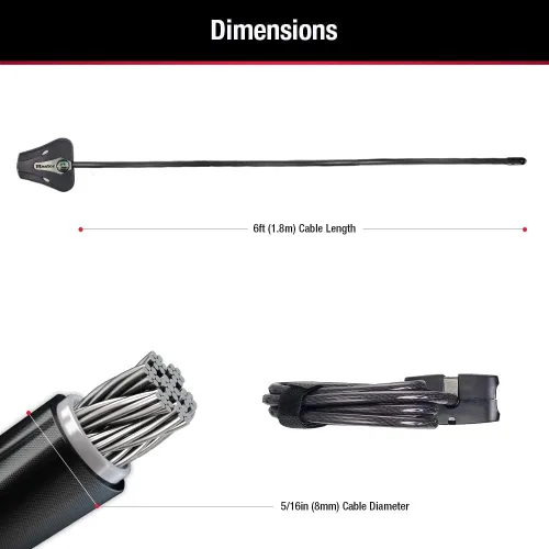Vista 6 de Master Lock Candado para Bicicleta Python Negro con Llave, Candado de Cable de Metal Ajustable tiene un Revestimiento de Vinilo Resistente a
