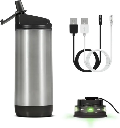 Vista 4 de FitTurn Cargador USB compatible con HidrateSpark Pro Acero/HidrateSpark Pro Smart Water Cup Reemplazo Cable de carga Cable de carga Negro y Blanco