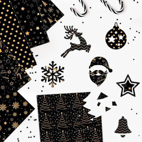Vista 3 de MIAHART Juego de 45 hojas de papel con patrón de Feliz Navidad, 10 diseños, papel decorativo festivo para manualidades de doble cara para hacer