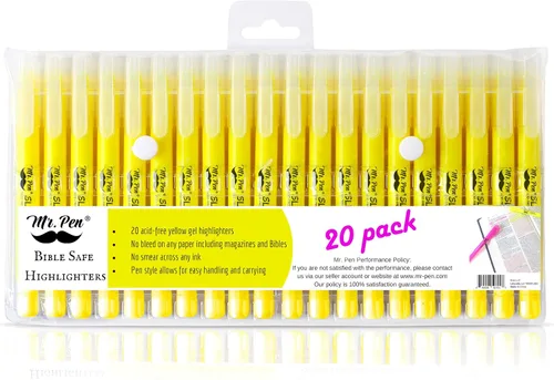 Vista 11 de Mr. Pen - Resaltadores de la Biblia de gel que no se corren, amarillo, paquete de 8 Twist-Up Bible Highlighters No Bleed Through, Fast Drying
