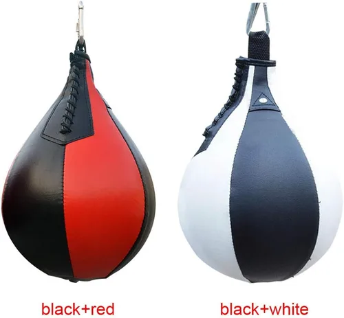 Vista 2 de Pelota de boxeo de cuero PU,Speed Ball Gym MMA Boxing Sports Pear Punch Bag,Bolsa pesada de bola de demolición,Colgante giratorio entrenamiento