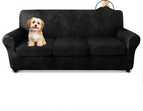 Vista 22 de ANARACHON - Funda elástica para sillón con aspecto de piel, 1 pieza Negro