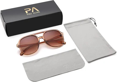 Vista 7 de Pro Acme Gafas de sol polarizadas estilo aviador cuadradas retro para mujer y hombre de los años 70, estilo vintage, doble puente, protección UV400