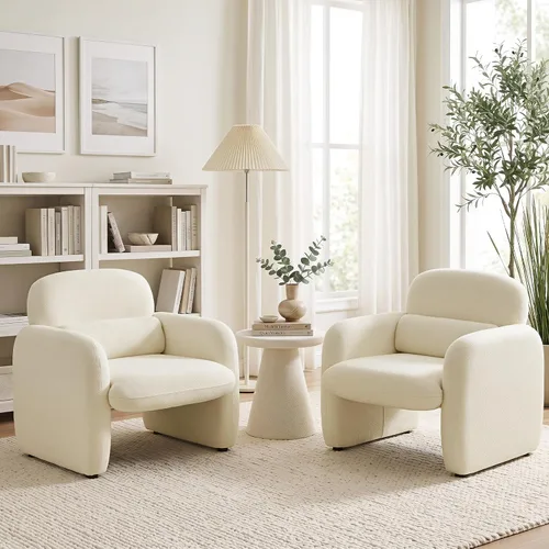 Vista 11 de Furniliving Silla decorativa de chenilla, sillón moderno con patas de Gris