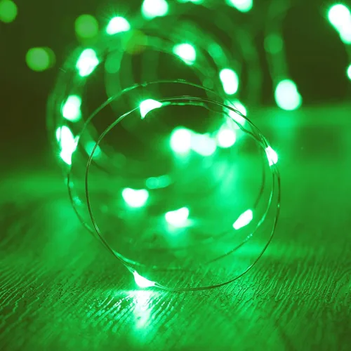 Vista 9 de Guirnalda de luces LED, serie de luces impermeables de 16.4 pies, funciona con pilas para bodas, hogar, jardín, fiesta, decoración de Navidad