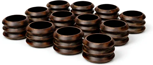 Vista 18 de Juego de 12 Servilleteros de Madera de Tres Anillos - Portaservilletas de Madera de Acacia Entrelazados para Decoración de Mesa de Comedor - Anillos