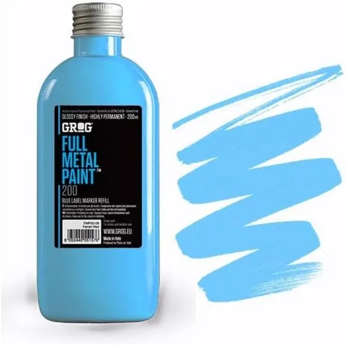 Vista 9 de Grog Ink Full Metal Paint refill 6.8 fl oz Negro