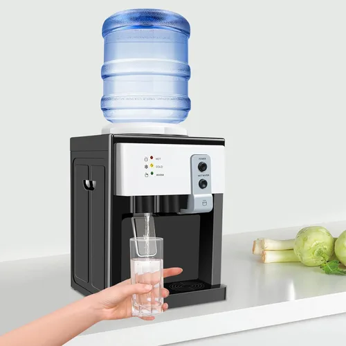 Vista 6 de Dispensador de agua para encimera, mini enfriador de agua caliente/hielo/frío de 5 galones, dispensador de agua desmontable para dormitorio