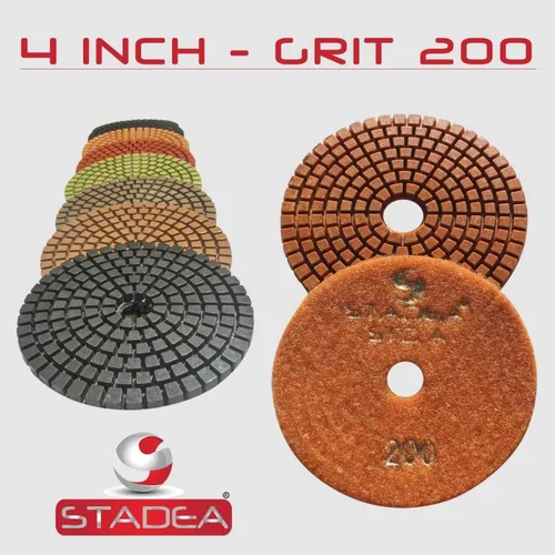 Vista 4 de Grit 50 4" Diamond Pulir Pads Premium Grado Mojado Flexible 3 MM Alto
