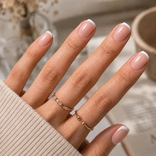 Vista 13 de CurvLife Uñas a presión de almendras medianas, color blanco lechoso A9 - Susurro de crema