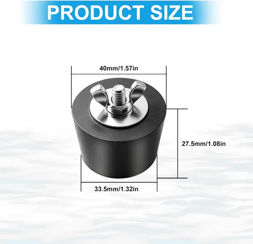 Vista 2 de 1.25"–1.5" Rubber Pool Winter Plug for Inground Above Ground Pools 2 Pack