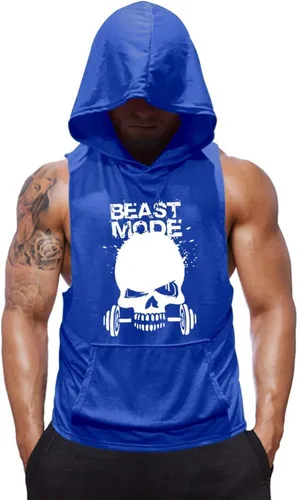 Vista 15 de SZKANI Camiseta sin mangas con estampado de calavera para hombre, chaleco de fitness para culturismo, camisetas de tirantes para entrenamiento