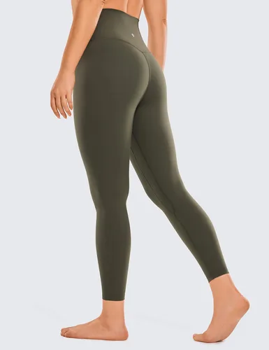 Vista 5 de CRZ YOGA Leggings de entrenamiento para mujer con sensación de desnudez cepillada de 25 pulgadas, pantalones de yoga de compresión de cintura alta