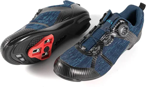 Vista 2 de Mens Cycling Shoes Compatible with pelaton Indoor Road Bike Shoes Ride Bike Shoes for Men with Look SPD-SL Delta Cleats