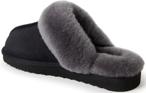 Vista 3 de Dearfoams Fireside Sydney Pantuflas anchas de piel de oveja para mujer, para interiores y exteriores