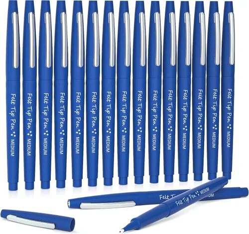 Vista 17 de Lelix Bolígrafos de punta de fieltro, paquete negro de 15 unidades, punta media de 0.7mm, marcadores de punta de fieltro para diario, escritura