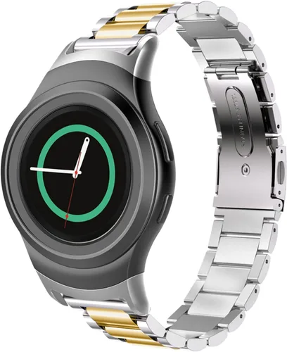 Vista 15 de Correa de reloj de metal compatible con Samsung Gear S2 SM-R720/SM-R730 de ajuste rápido de acero inoxidable correa de repuesto para Gear S2 Negro